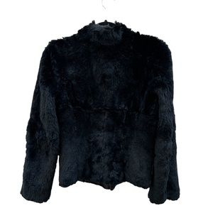 June Genuine Rabbit Fur Jacket Black Size Small
